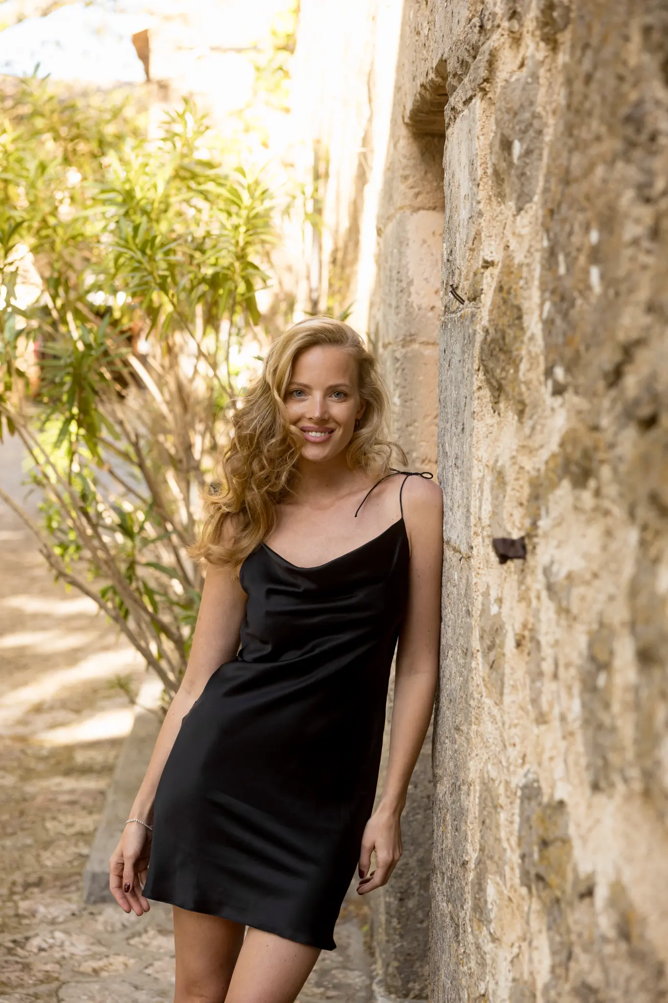 Noir Silk Mini Dress