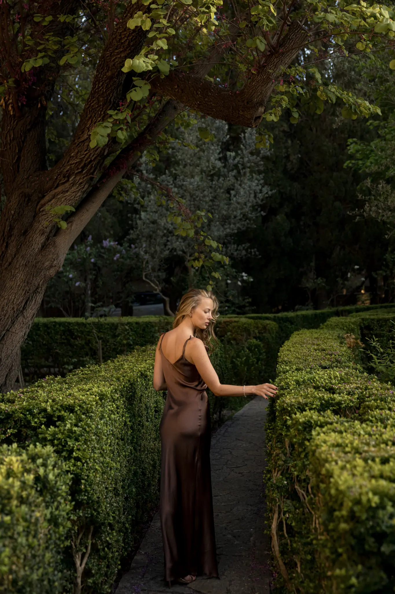 Cacao Silk Slip Dress