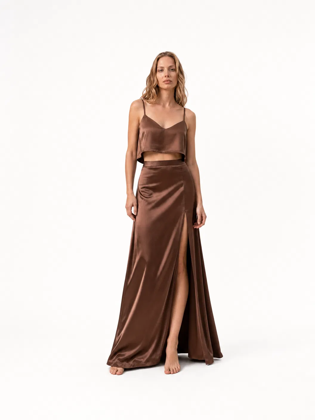Cacao Silk Skirt