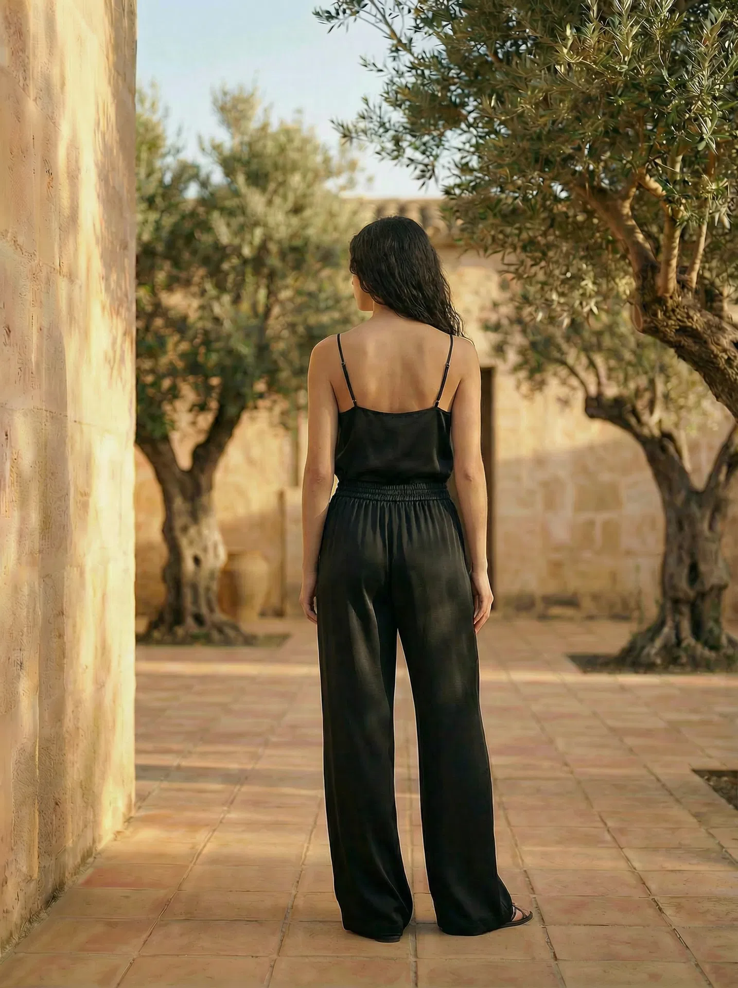 Noir Silk Trousers