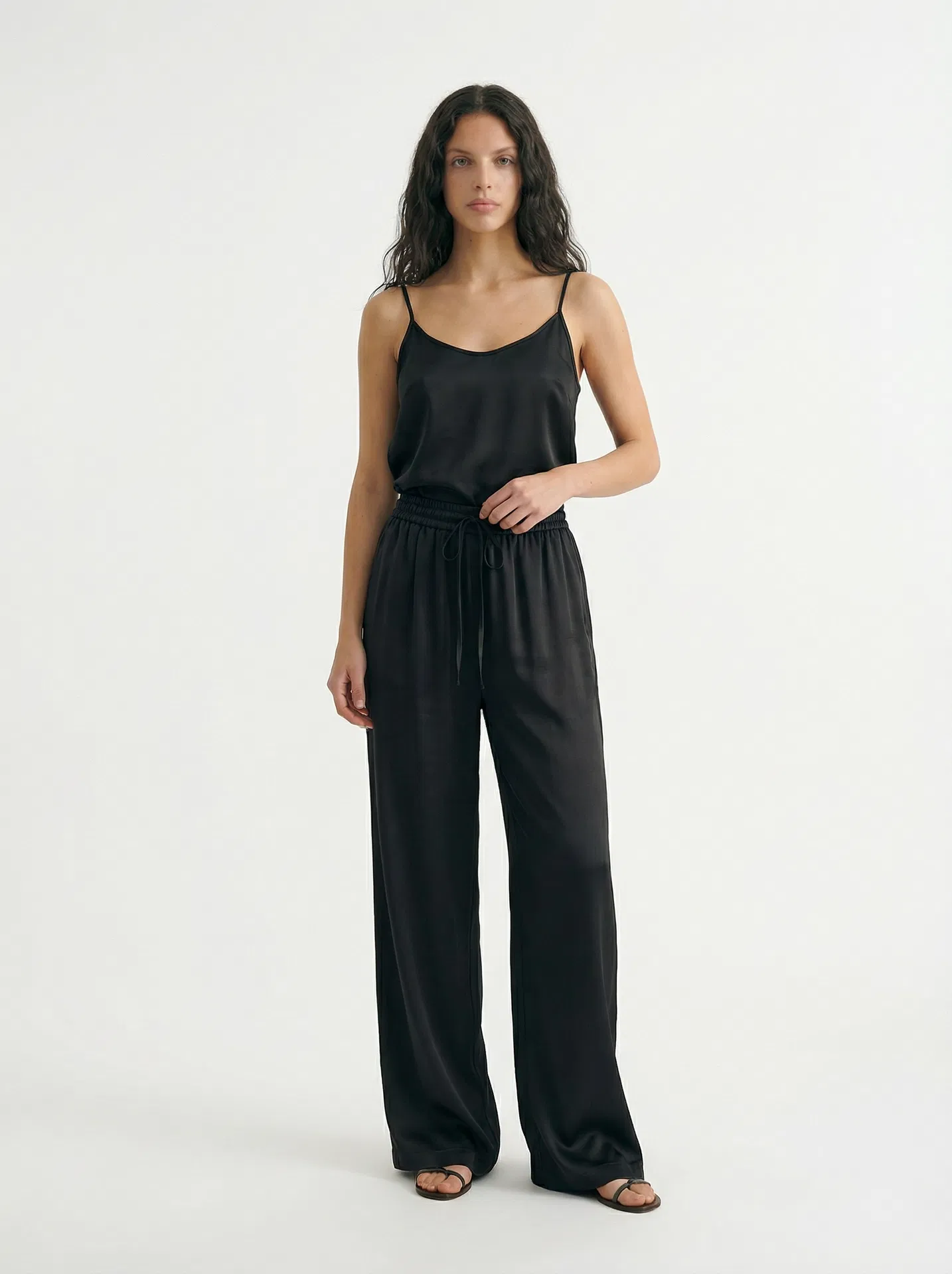 Noir Silk Trousers